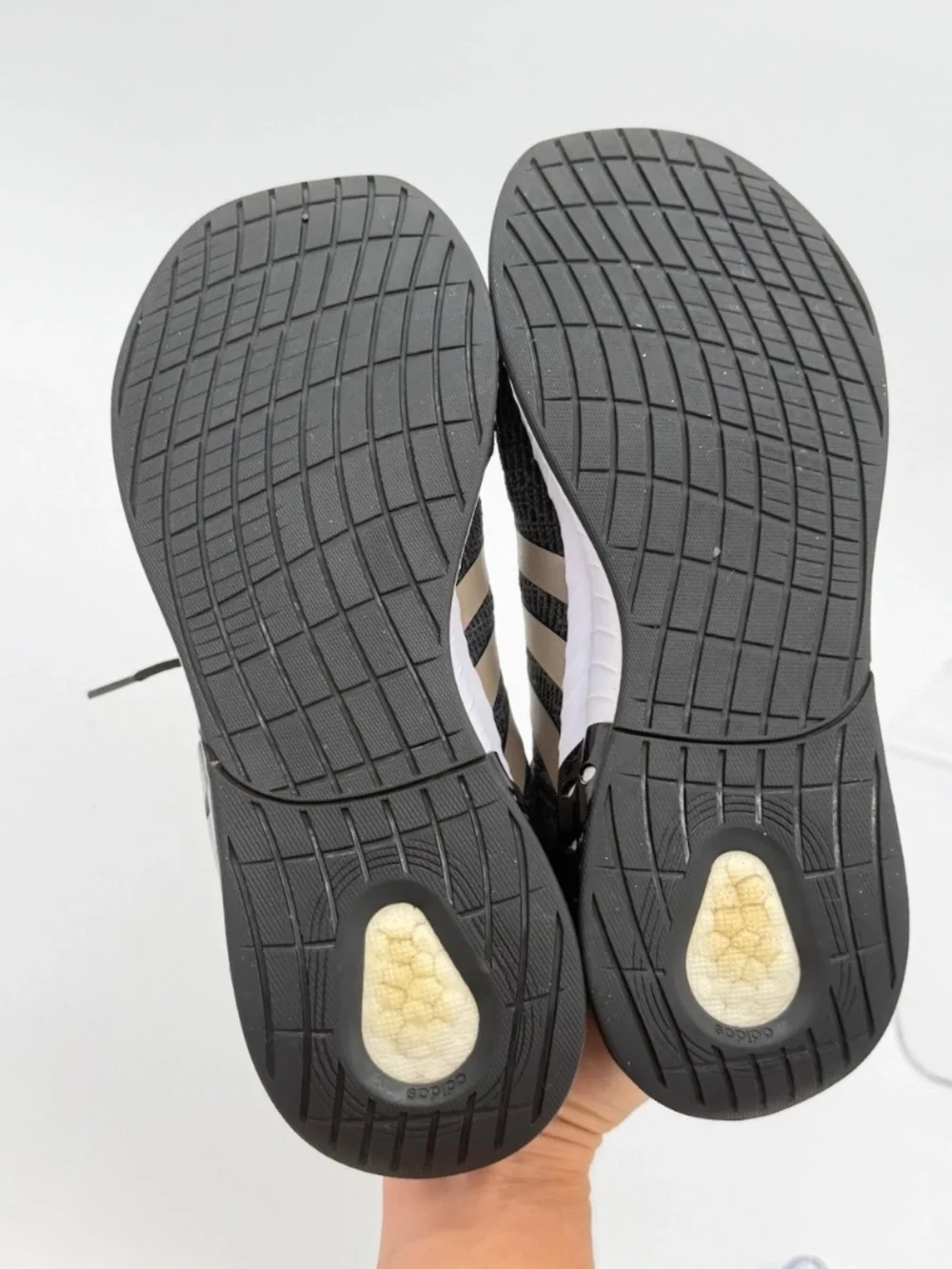 adidas Kaptir Super Womens Running Shoes Size 8.5 Black Champagne Gold Sneakers